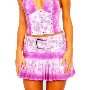 White Fox Barbiecore mini skirt NWT